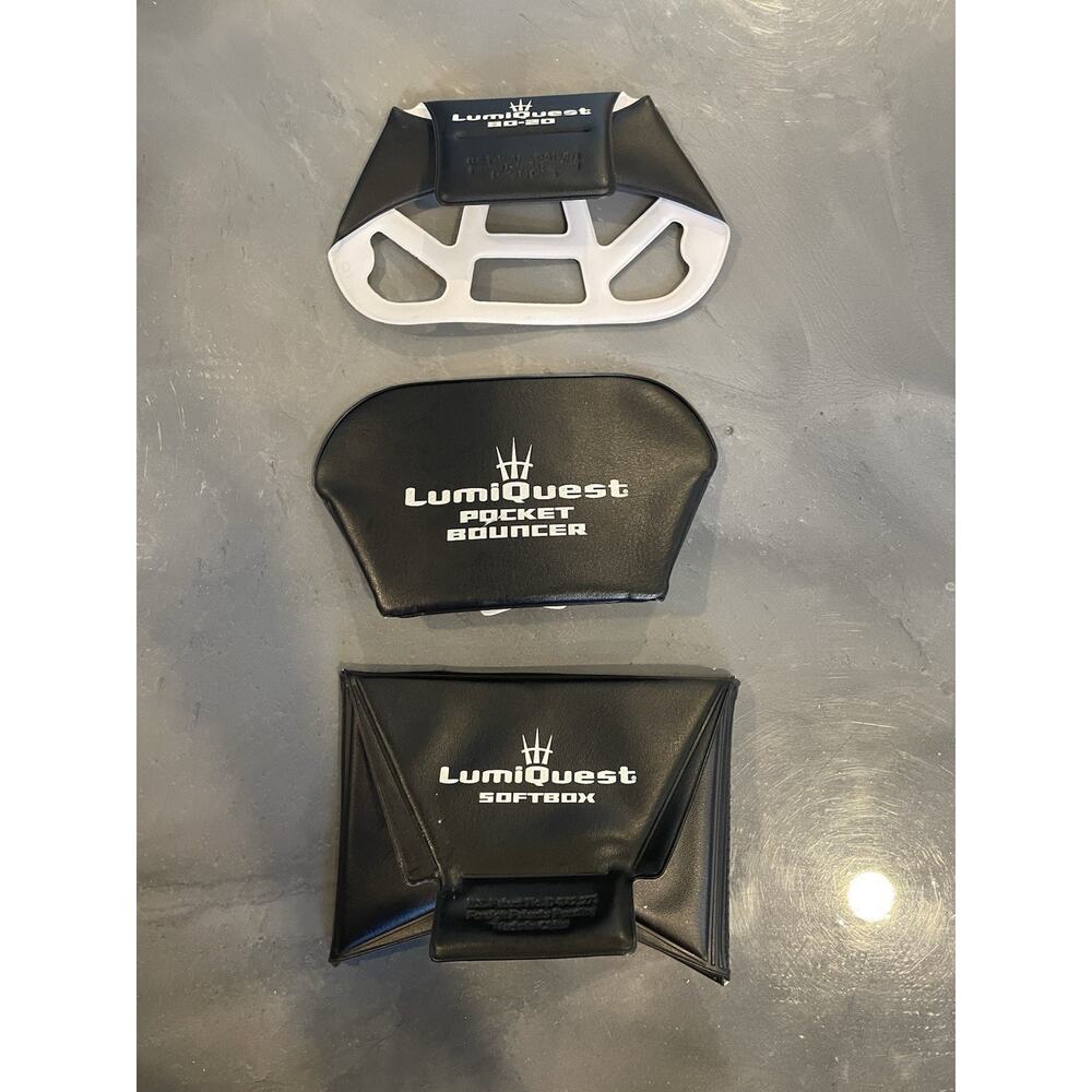 LumiQuest Lot of 3 Softbox, Pocket Bouncer, 80-20 Light Diffuser‎ Photography